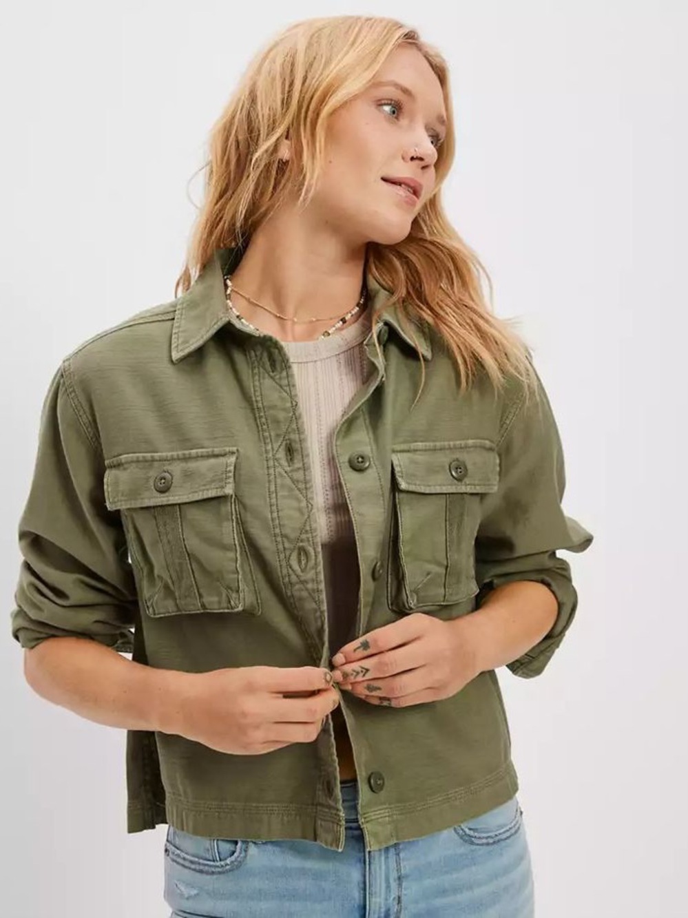 American Eagle Green Military jacket
